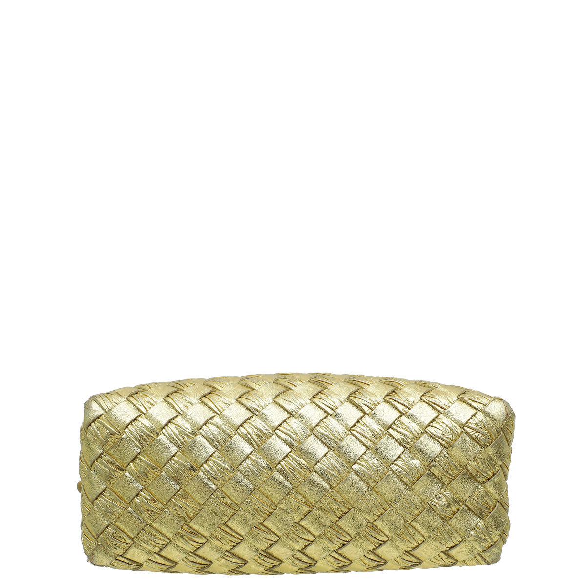 Bottega Veneta Gold Intrecciato Laminated Mini Loop Camera