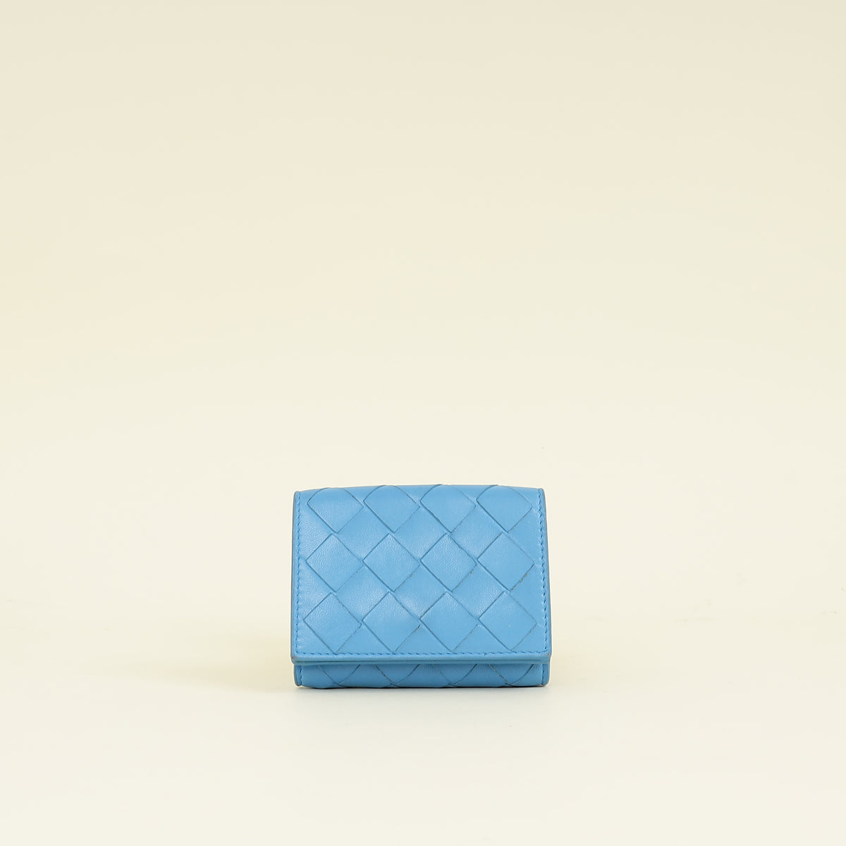 Bottega Veneta Blue Porridge Small Tri-Fold Zip Wallet | Pre-Owned