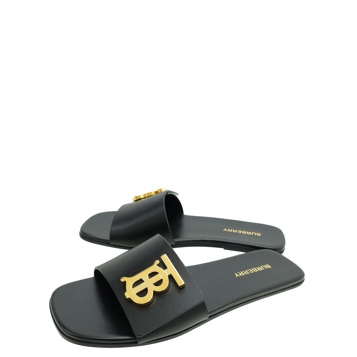 Burberry Black TB Logo Slide Sandal 38 – THE CLOSET