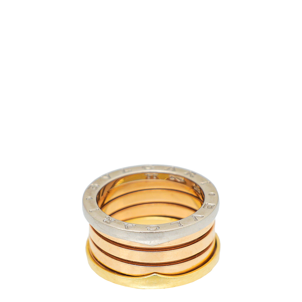 Bvlgari 18K Tricolor B.Zero1 4 Band Ring 55 – THE CLOSET