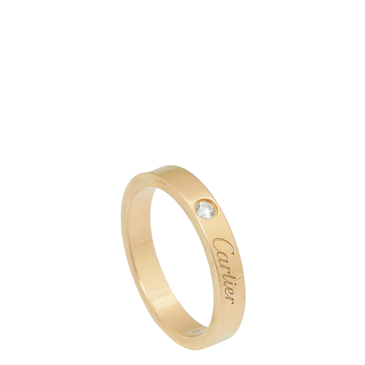 Cartier 18K Rose Gold 1 Diamond C De Cartier Wedding Band Ring 51