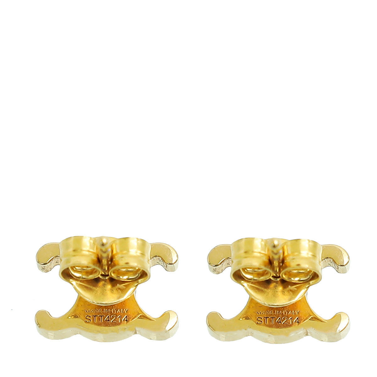 Celine Gold Finish Brass Triomphe Studs Earrings – THE CLOSET