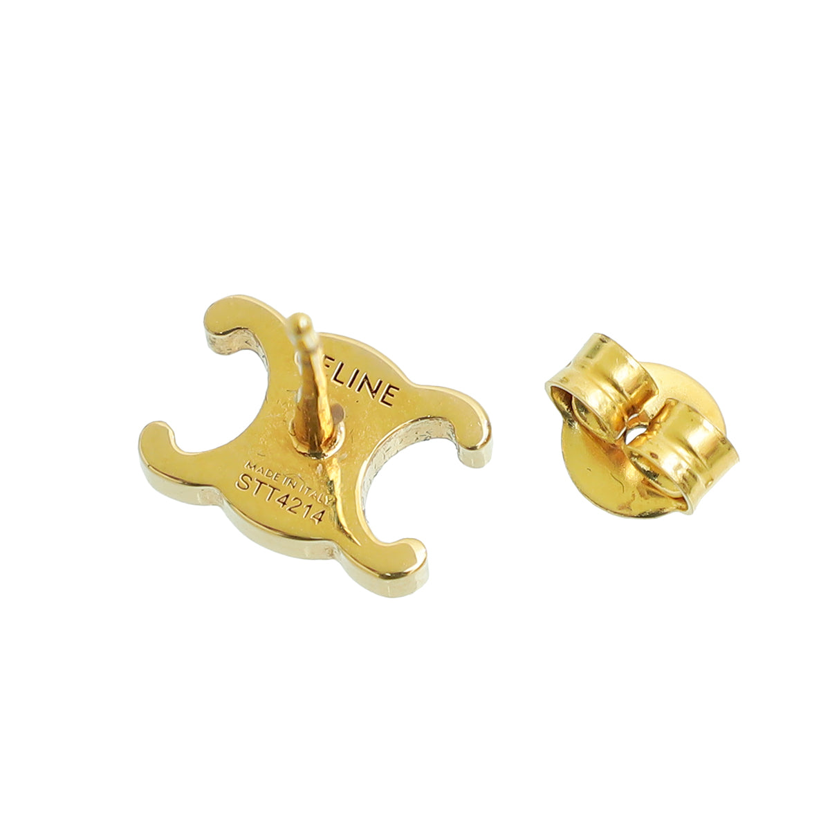 Celine Gold Finish Brass Triomphe Studs Earrings – THE CLOSET