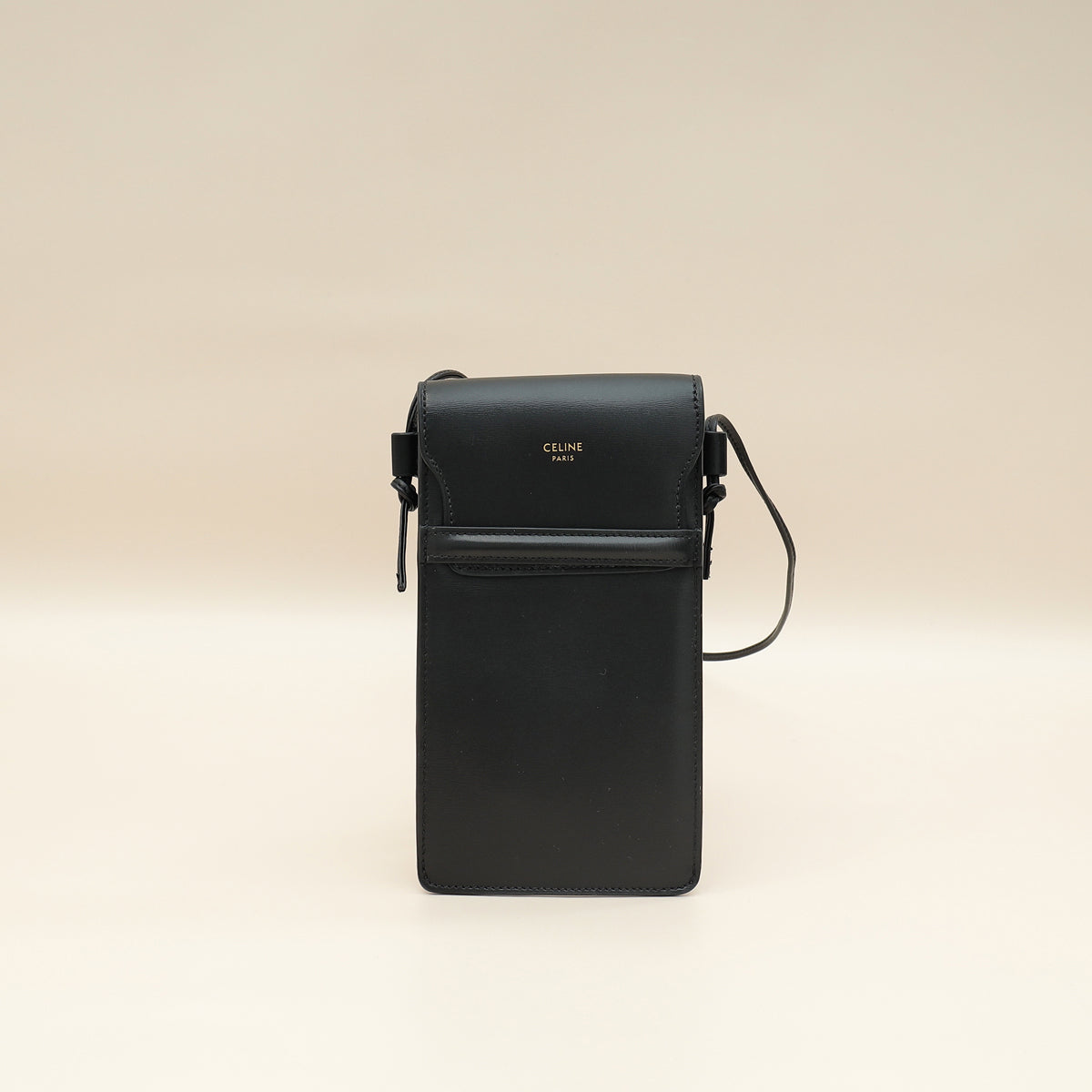 Celine Black Phone Flap Pouch W/ Strap – THE CLOSET