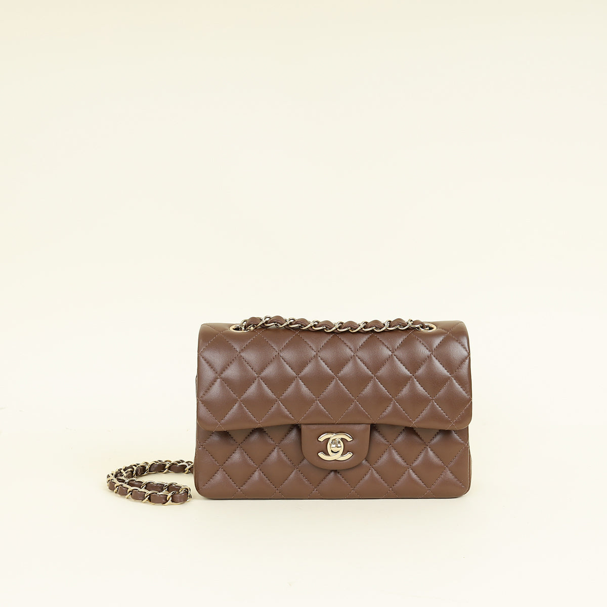 Chanel Brown CC Classic Double Flap Small Bag | Pre-Owned The