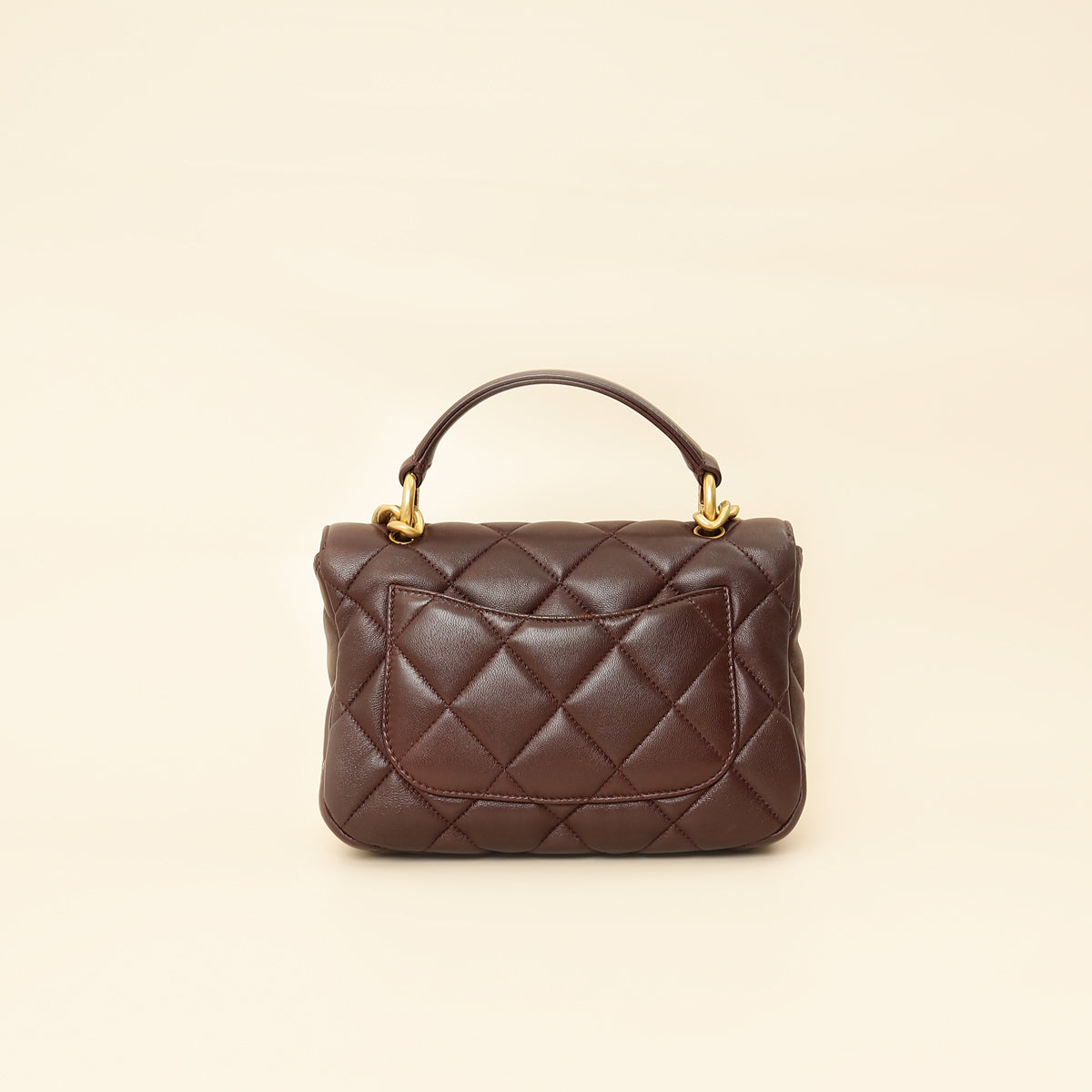 CHANEL ブラウン キルティング バッグ Chanel Brown CC Top Handle Quilted Flap Bag – THE CLOSET