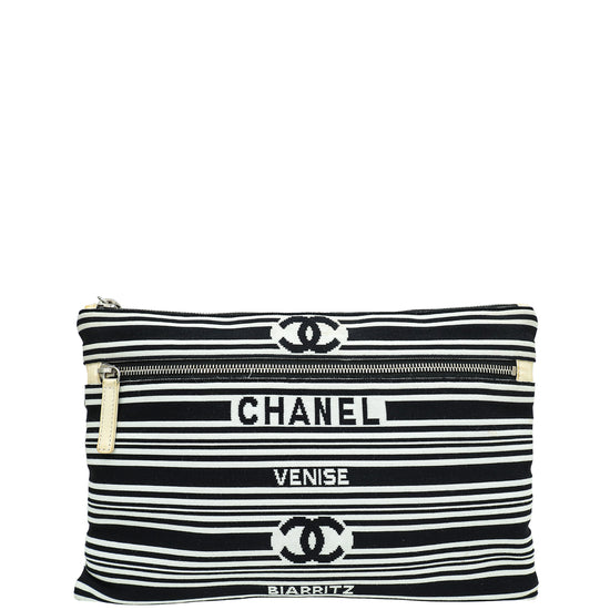 Chanel Bicolor Venise Biarritz Stripe Clutch