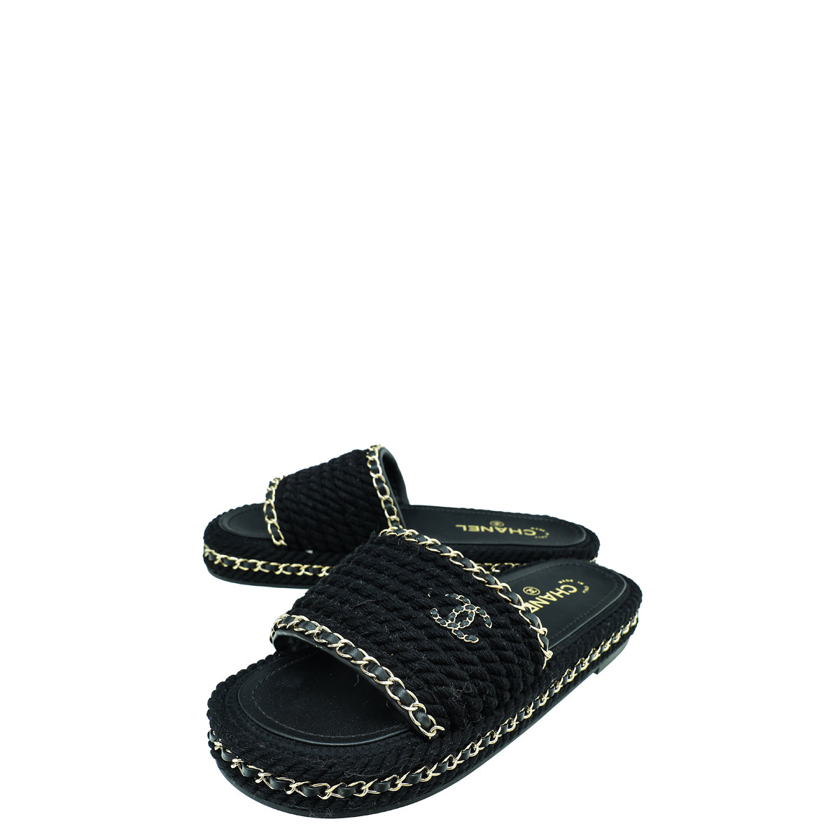 Chanel Black CC Rope Platform Sandals – THE CLOSET