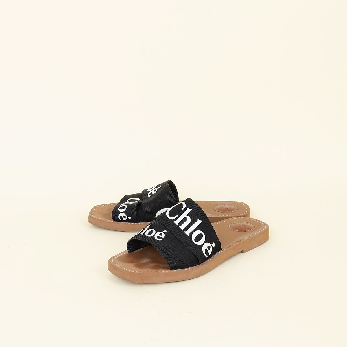 Chloe Black Woody Logo-print Sandals 39 – THE CLOSET