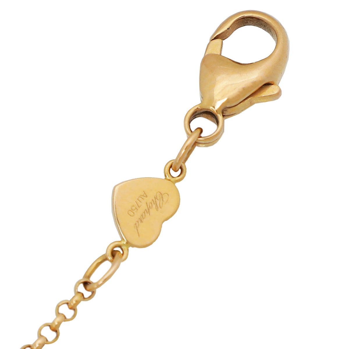Chopard 18K Rose Gold Onyx Diamond Happy Hearts Bracelet