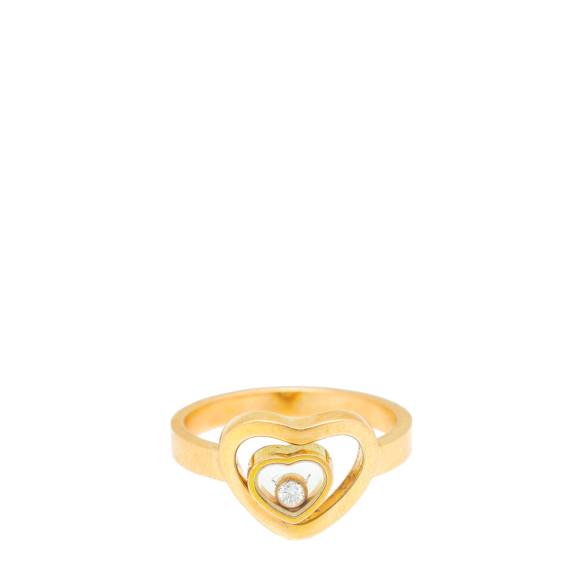 Chopard 18K Pink Gold Diamond Happy Hearts Ring
