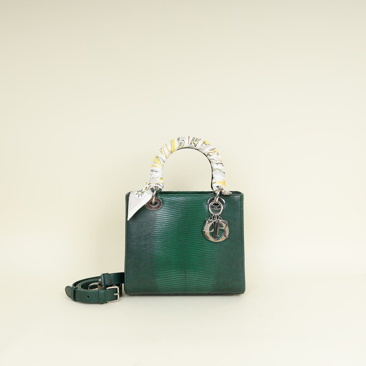 Christian Dior Emerald Green Haute Maroquinerie Lizard Lady Dior