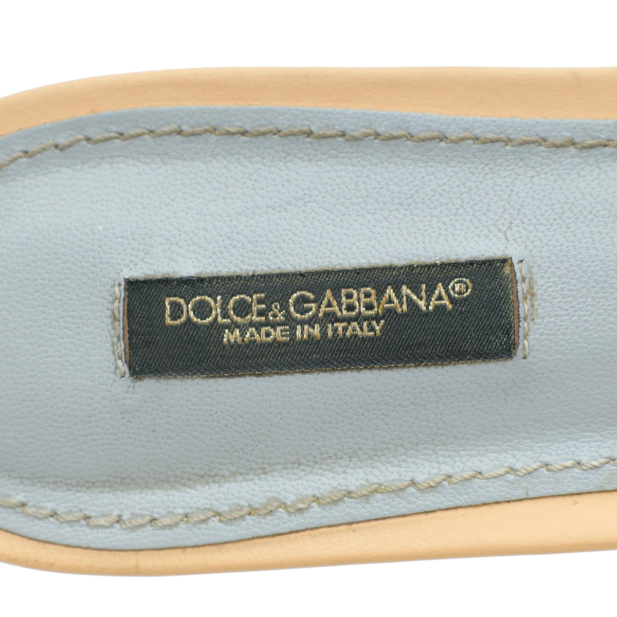 Dolce & Gabbana Nude Bianca Slides w/DG Millennials Cut Out Logo 39.5