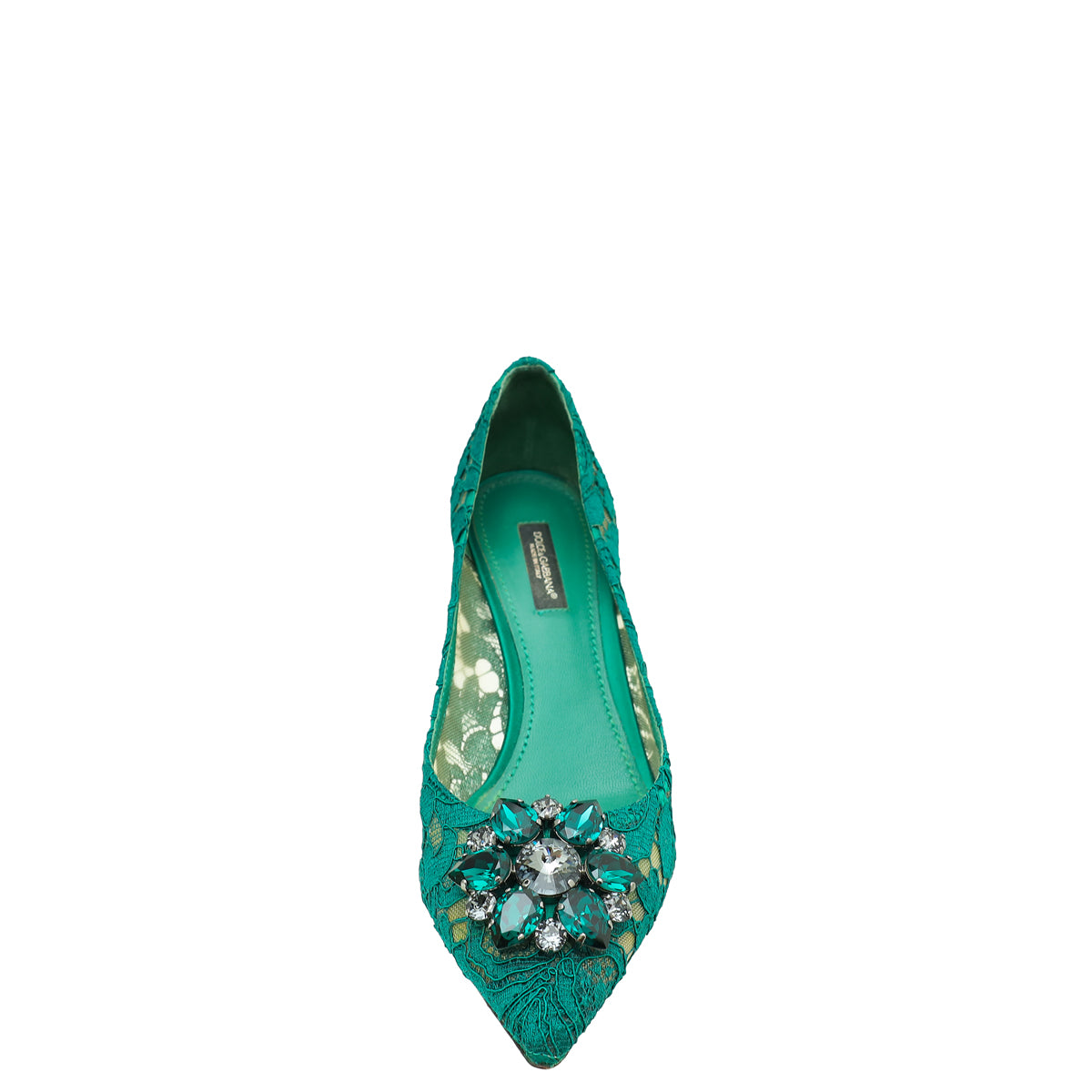 Dolce & Gabbana Green Lace Bellucci Pump 37 – THE CLOSET