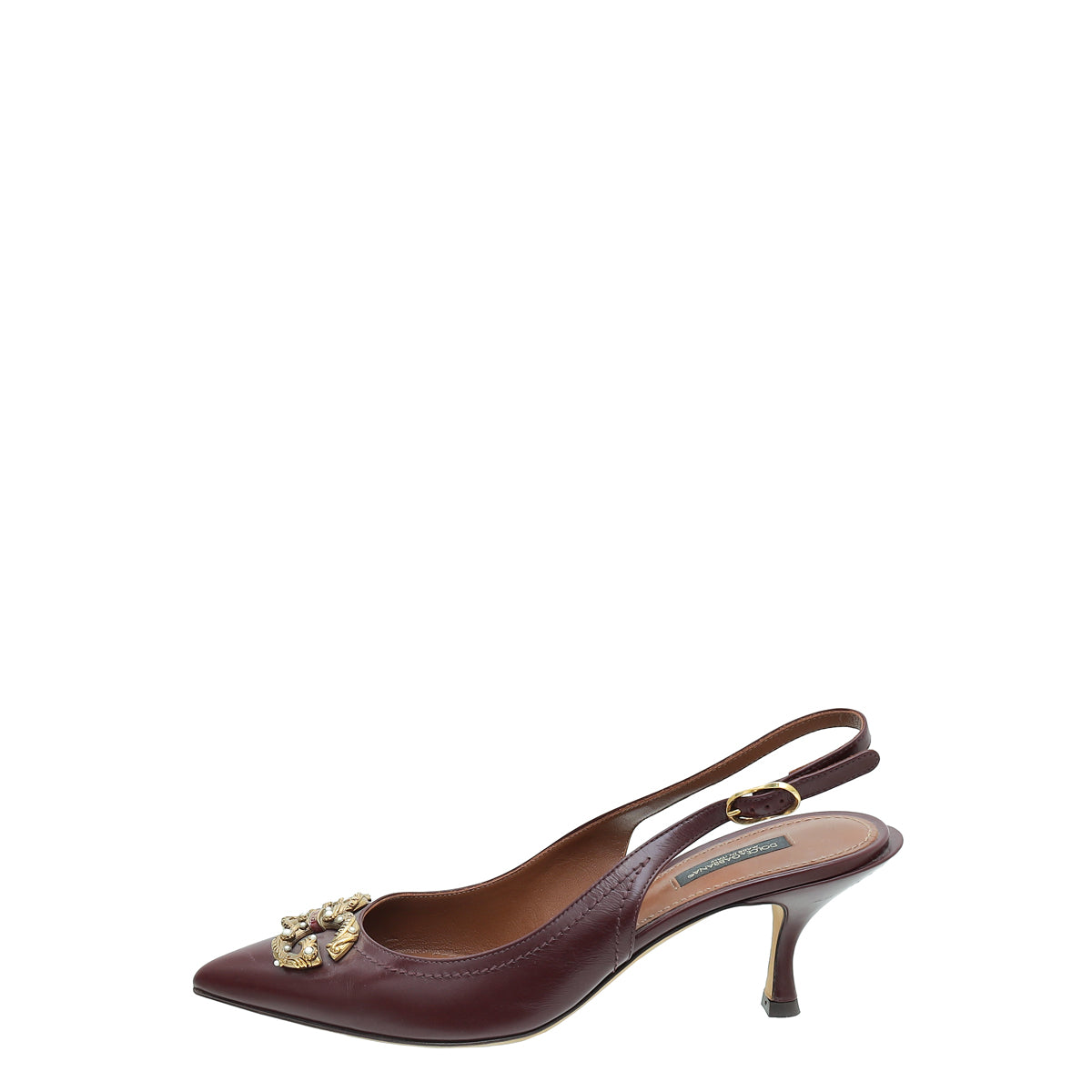 Dolce & Gabbana Burgundy DG Amore Slingback Pump 39 – THE CLOSET