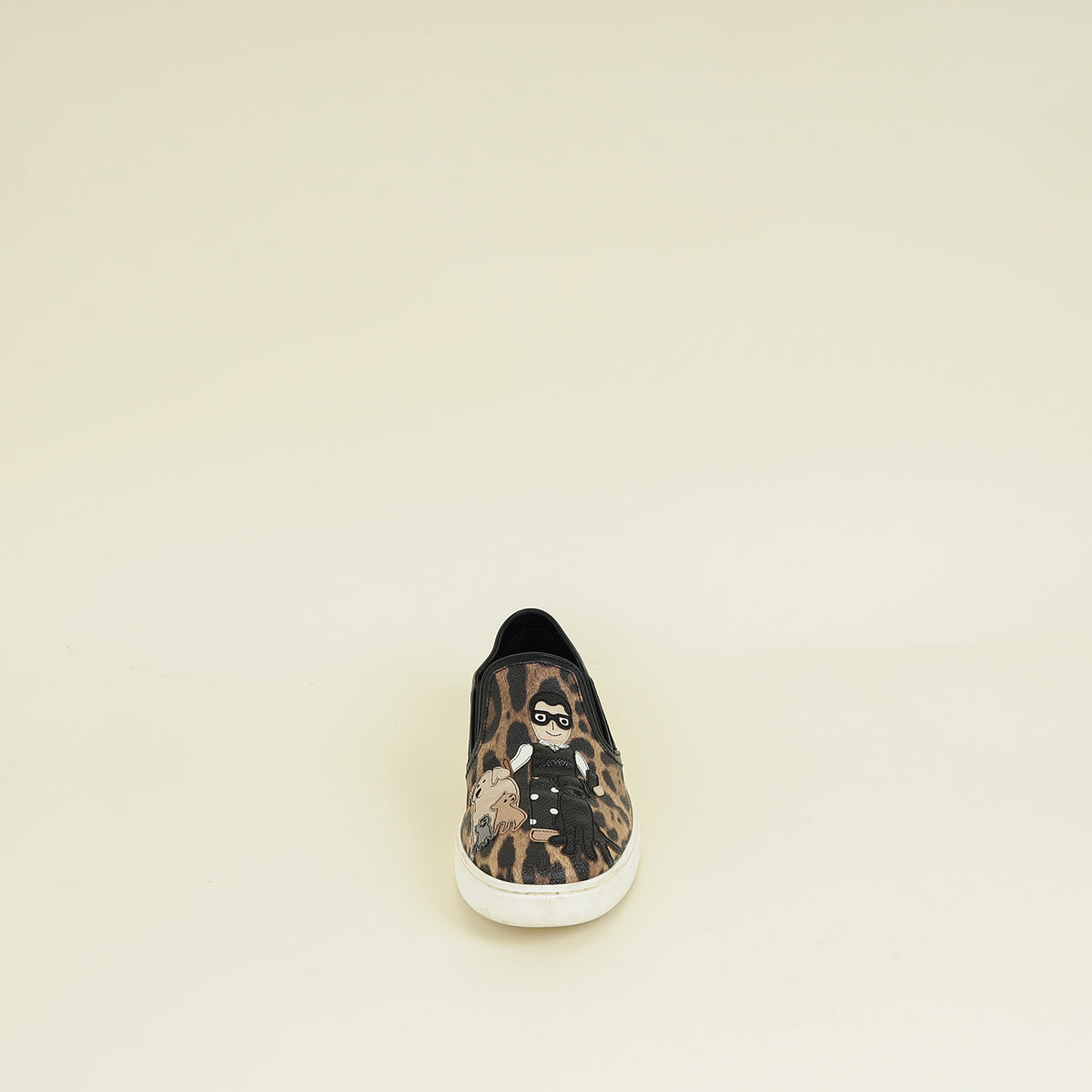Dolce & Gabbana Brown DG Family Slip On Leopard Print  display picture 2
