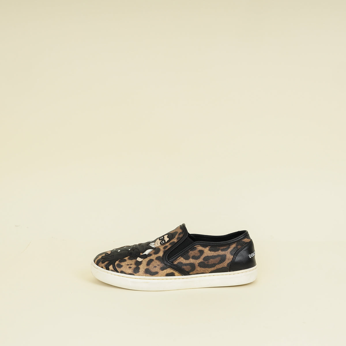 Dolce & Gabbana Brown DG Family Slip On Leopard Print  display picture 3