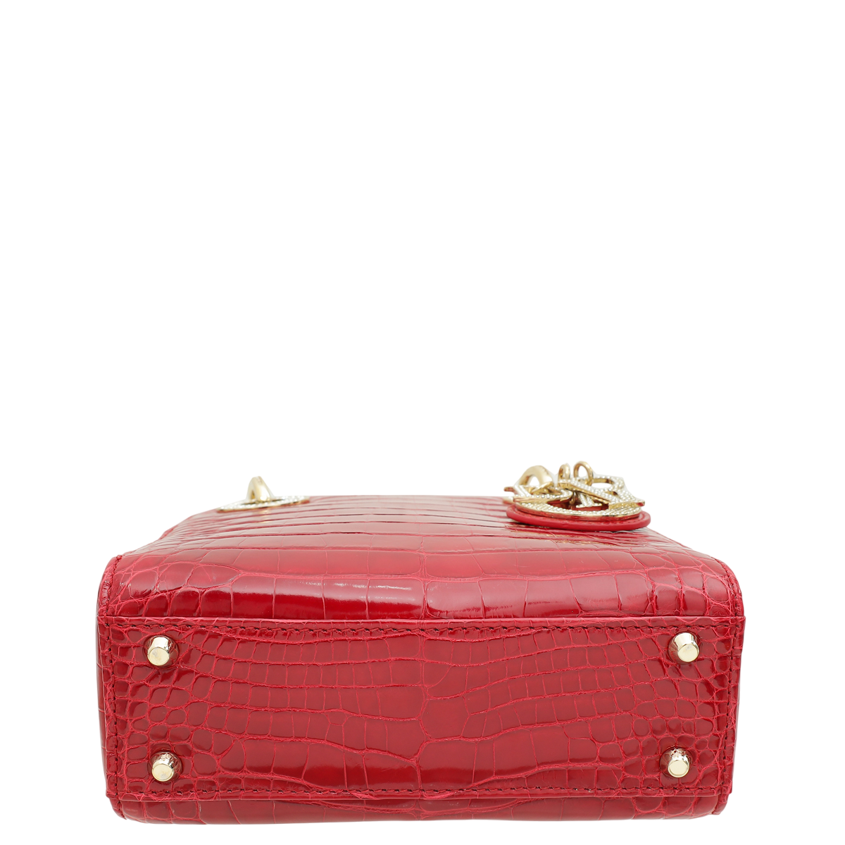 Christian Dior Red Alligator Lady Dior Mini Crystal Bag – THE CLOSET