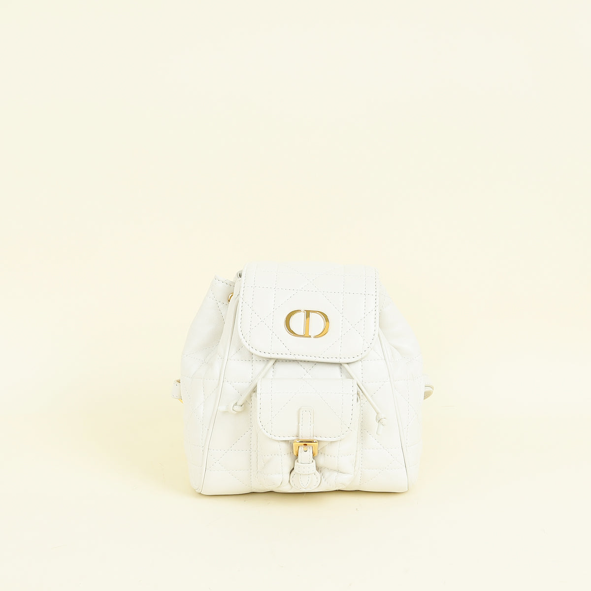 DIOR Small DIOR Caro Backpack Latte Macrocannage Lambskin