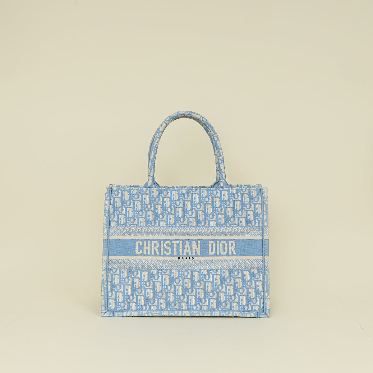 Christian Dior Light Blue Oblique Book Tote Medium Bag W/ USH 
