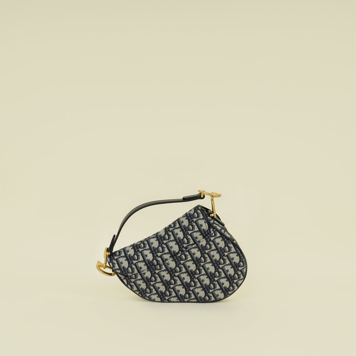 Christian Dior Navy Blue Oblique Saddle Mini Bag W/ Strap | Pre