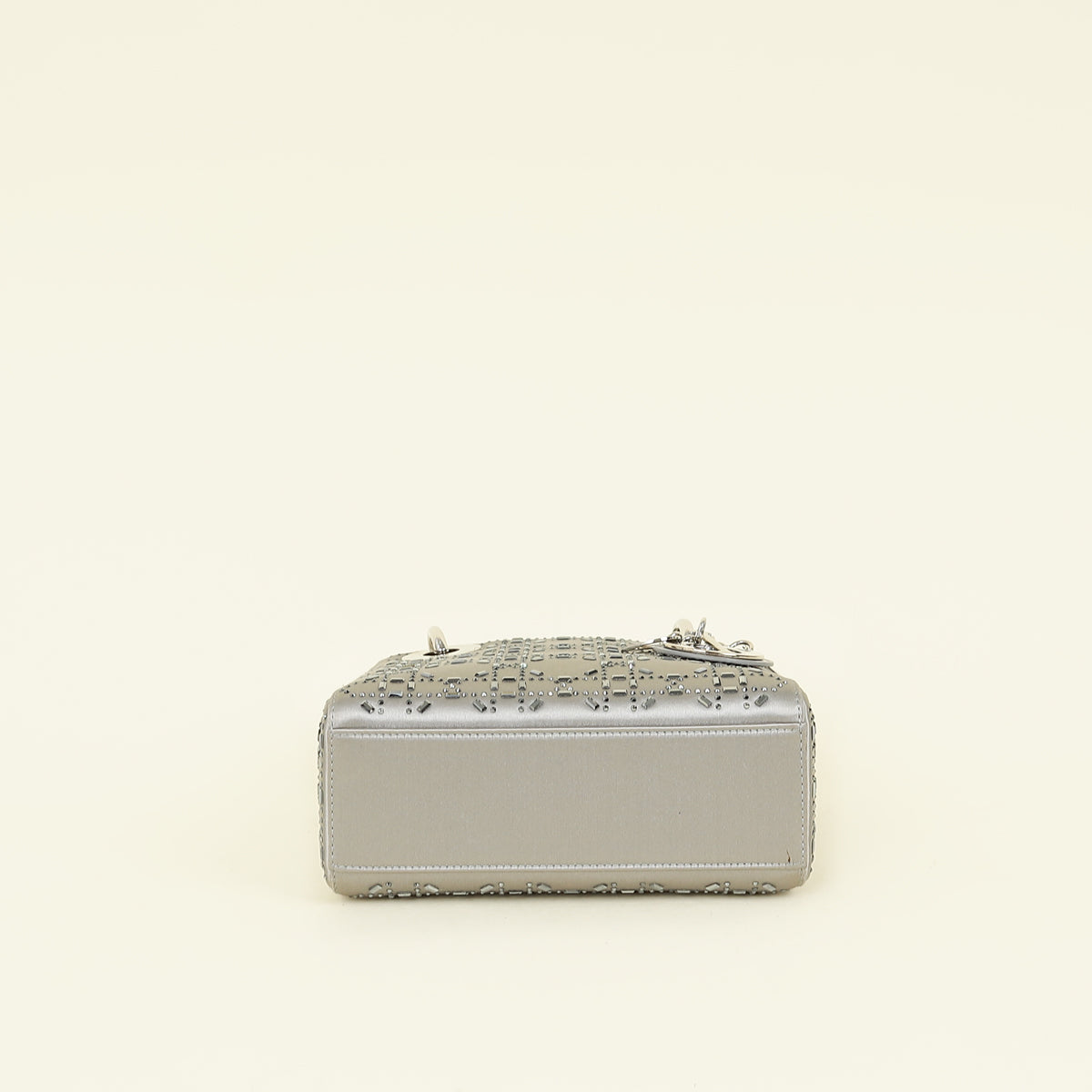 Christian Dior Gray Strass Cannage Satin Mini Lady Dior Bag – THE 