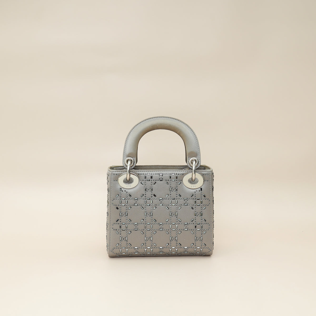 Christian Dior Grey Lady Dior Cannage Satin Strass Mini Bag – THE