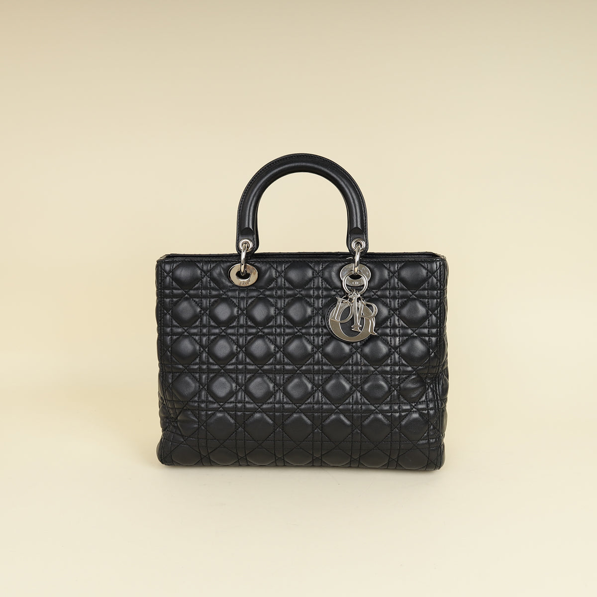 Christian Dior Black Lady Dior Large Bag – THE CLOSET, image size:1200x1200