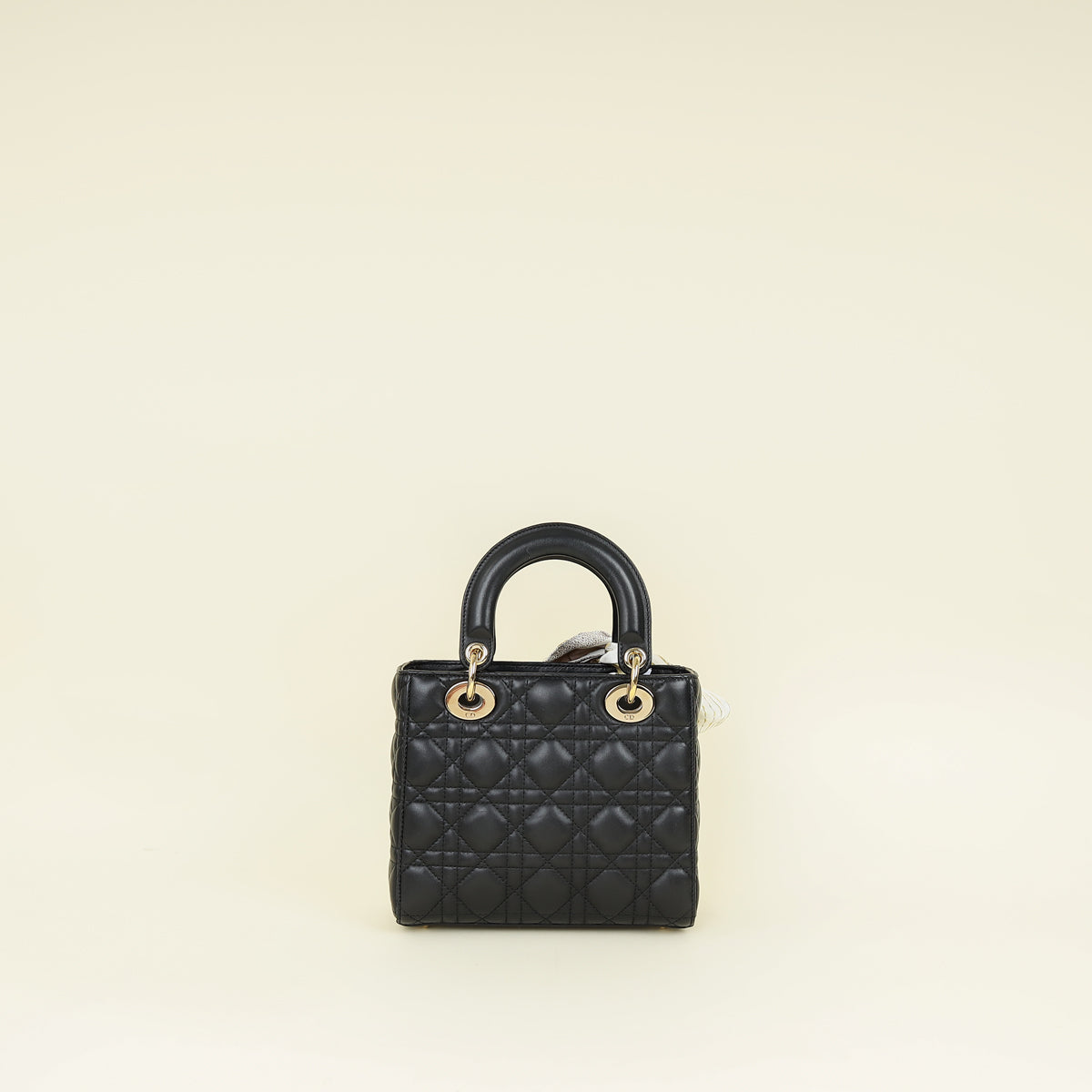 Christian Dior Black Lady Dior My ABCDior Small Bag w/ Twilly 
