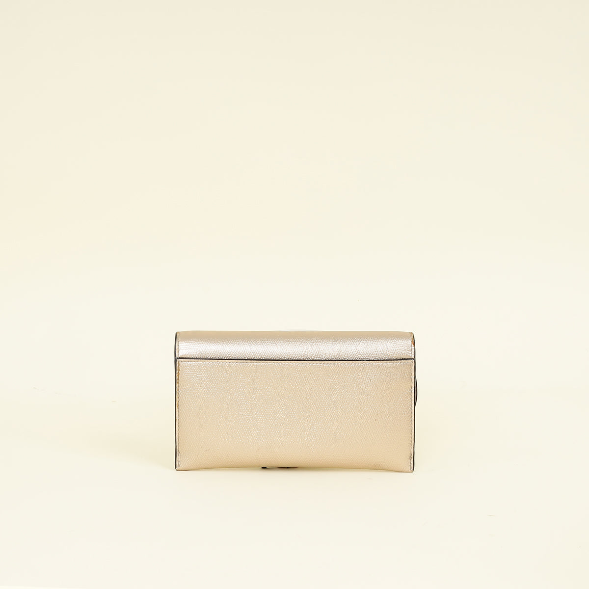 Christian Dior Metallic Champagne Saddle Long Wallet with Chain 