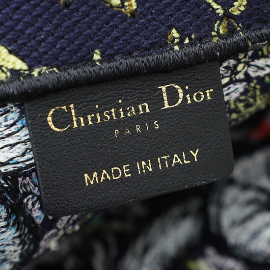 Christian Dior Navy Blue Multicolor Book Tote Embroidered D-Constellation Large Bag