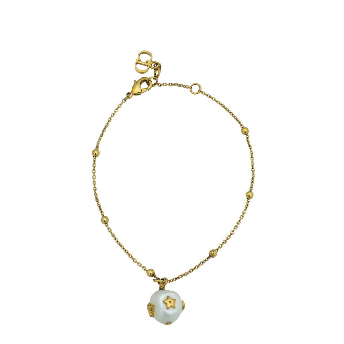 Christian Dior Gold Finish Pearl Bee Star Station Bracelet – THE 