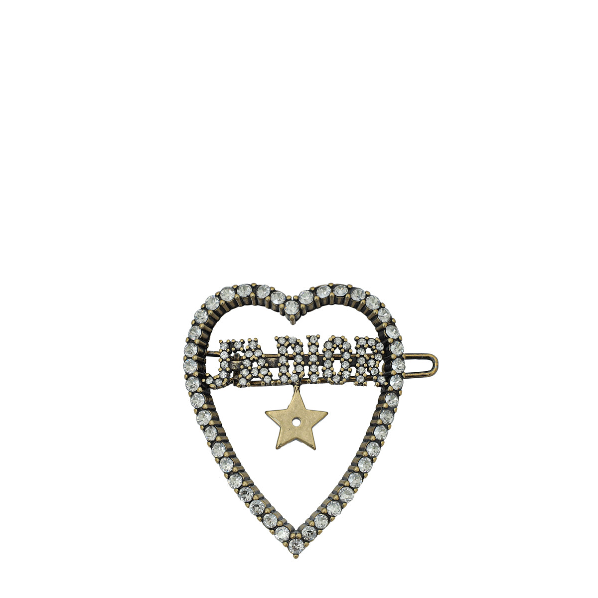 Christian Dior Gold J'adior Crystal Heart Hair Barrette – THE CLOSET