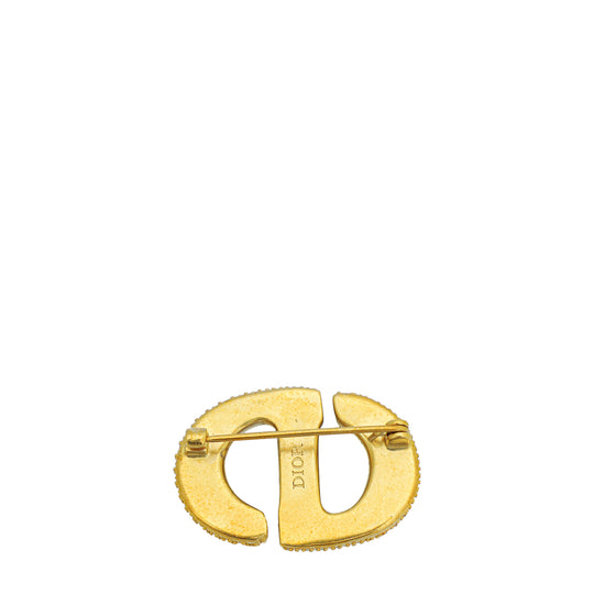 Christian Dior Gold Finish 30 Montaigne Crystal Brooch
