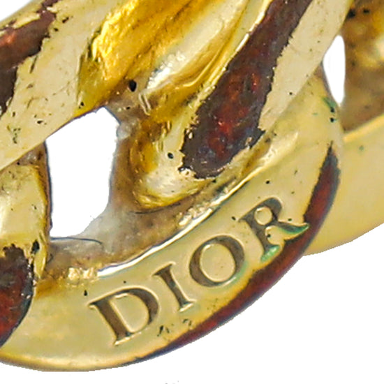 Christian Dior Gold CD Danseuse Étoile Small Ring