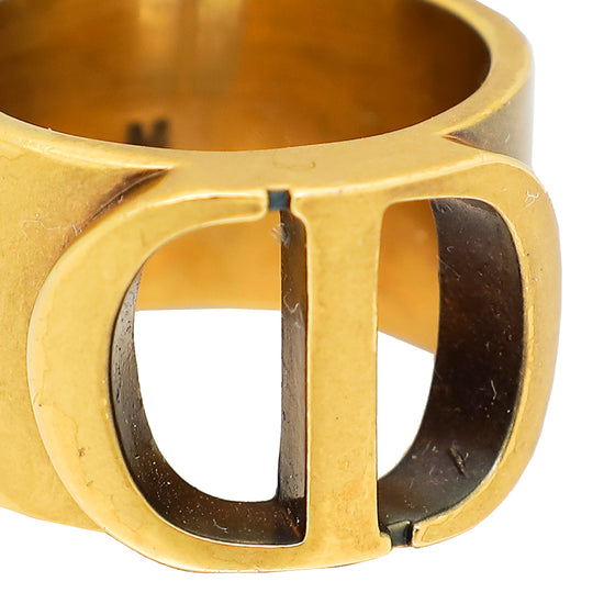 Christian Dior Antique Gold Montaigne 30 Medium Ring