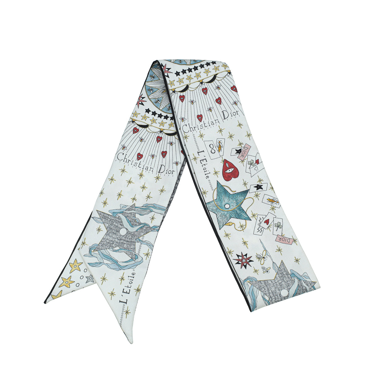 Christian Dior White Multicolor L'Étoile Tarot Mitzah Scarf – THE