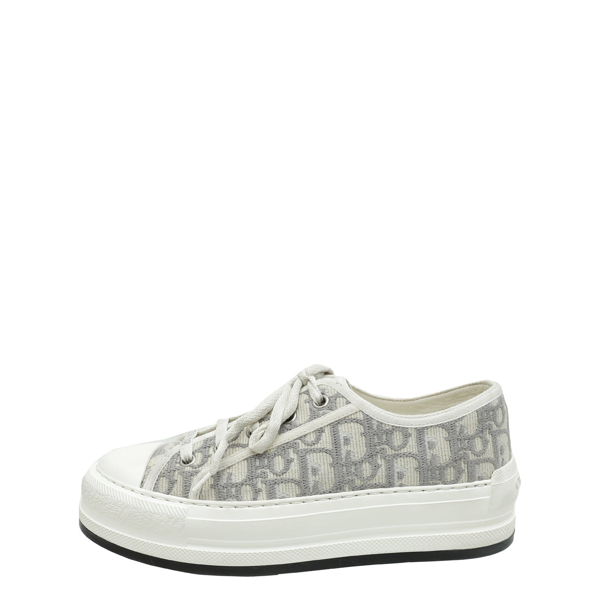 Christian Dior Grey Oblique Walk N' Dior Low Top Sneaker 37 – THE