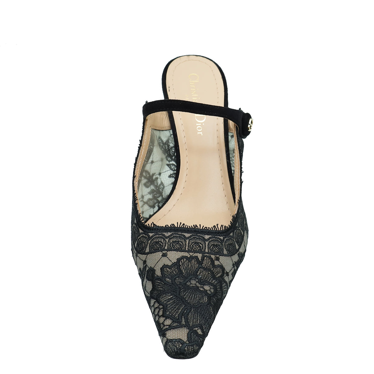 Christian Dior Black Rose Motif Dior Capture Heeled Mule 38 – THE