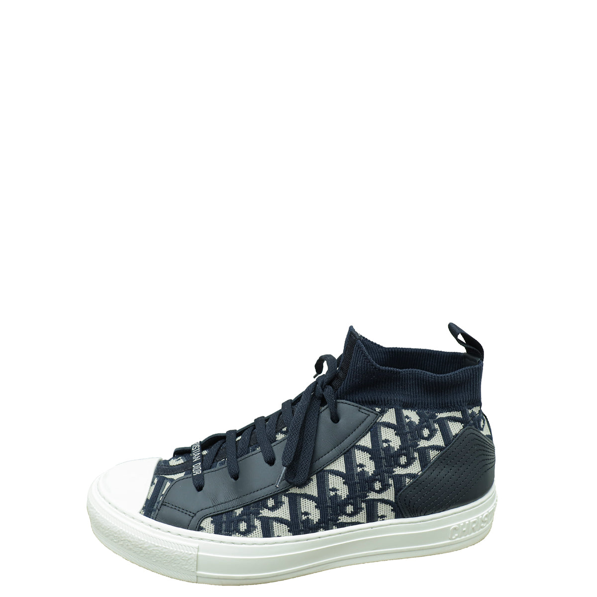 navy blue dior oblique canvas with gray rubber sole