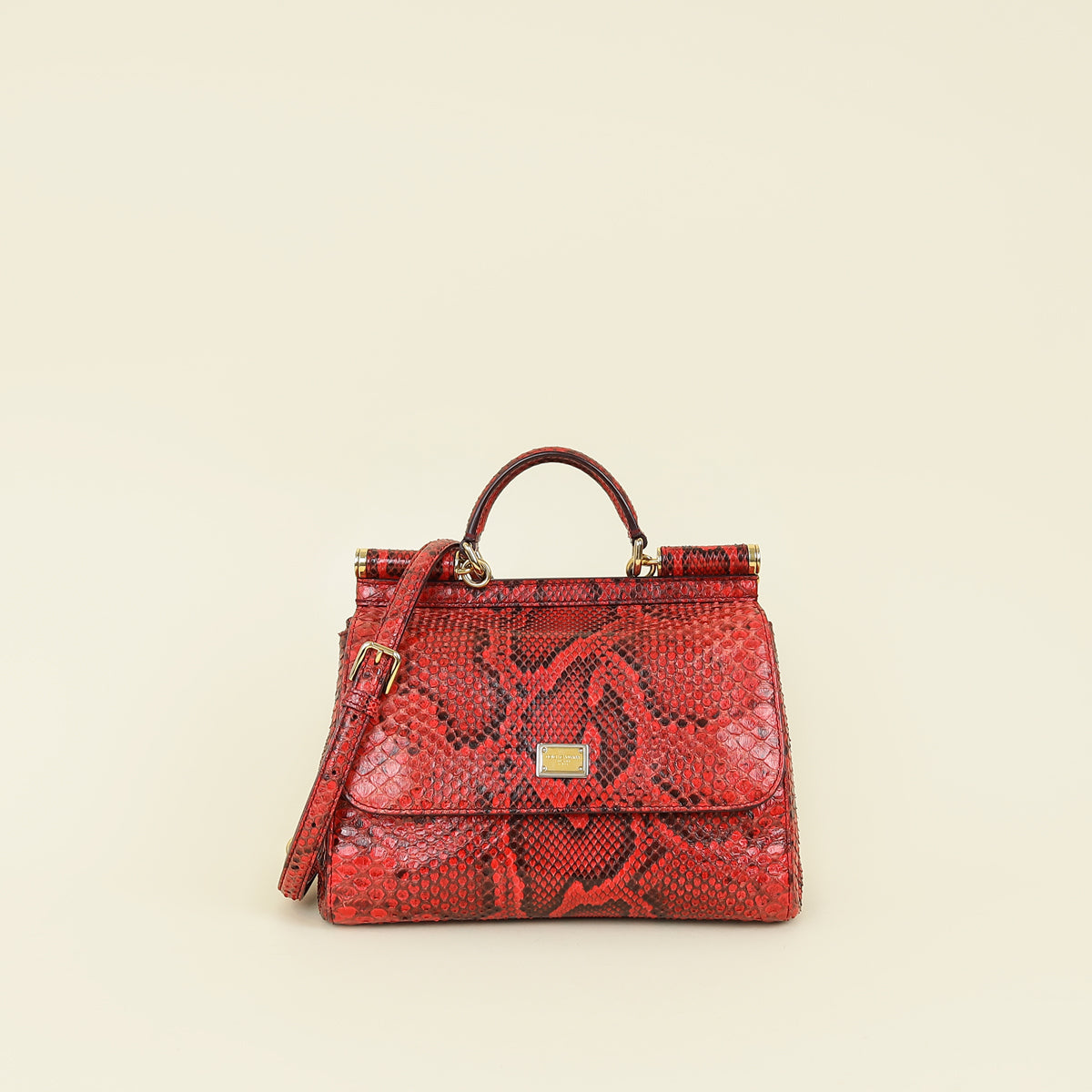 Dolce & Gabbana Red Python Sicily Medium Bag – THE CLOSET