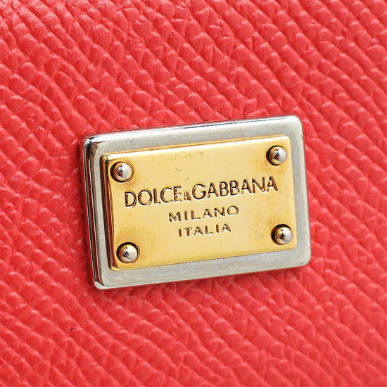 Dolce & Gabbana Red Sicily Shopper Large Bag