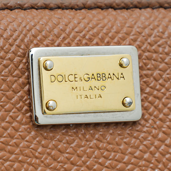 Dolce & Gabbana Caramel Zip Around Long Wallet
