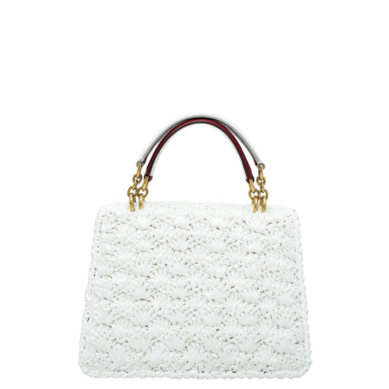 Dolce & Gabbana Bicolor Crochet Welcome Top Handle Bag