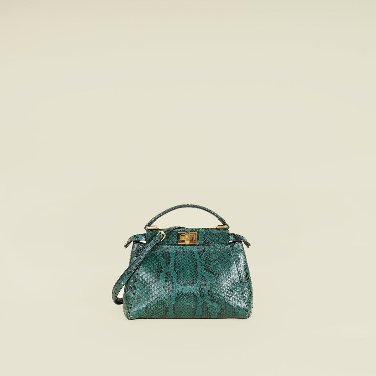 Fendi Green Python Peekaboo Mini Bag – THE CLOSET