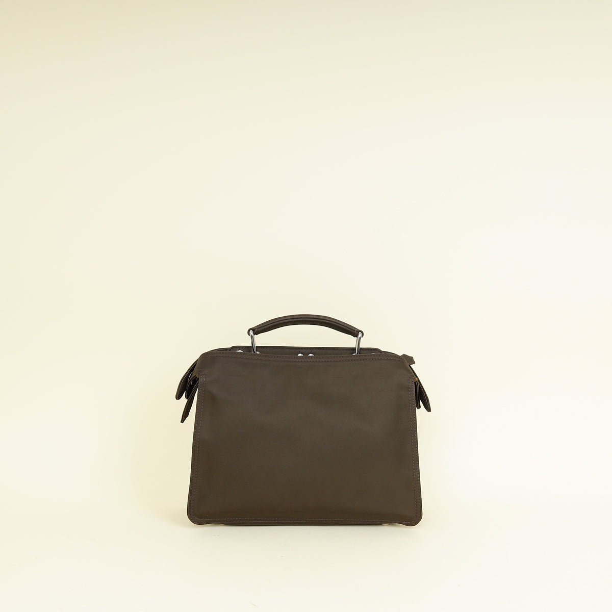 Fendi Ebene Sunflower Mini Peekaboo I SEE U Satchel Bag 