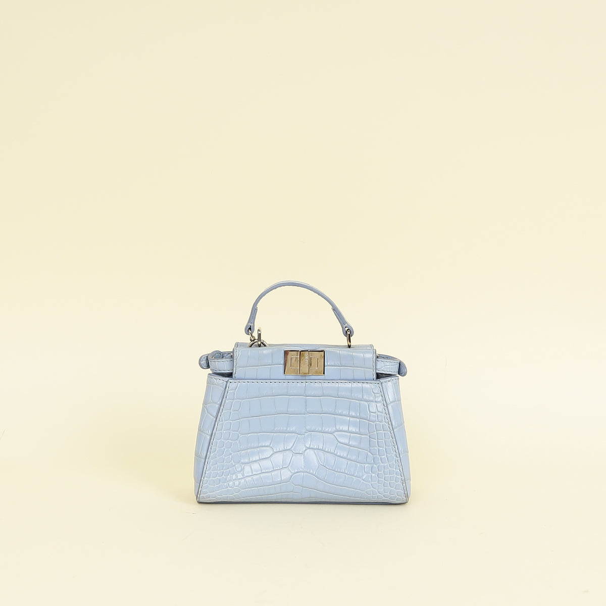 Fendi Light Blue Alligator Micro Peekaboo Mississippiensis Bag