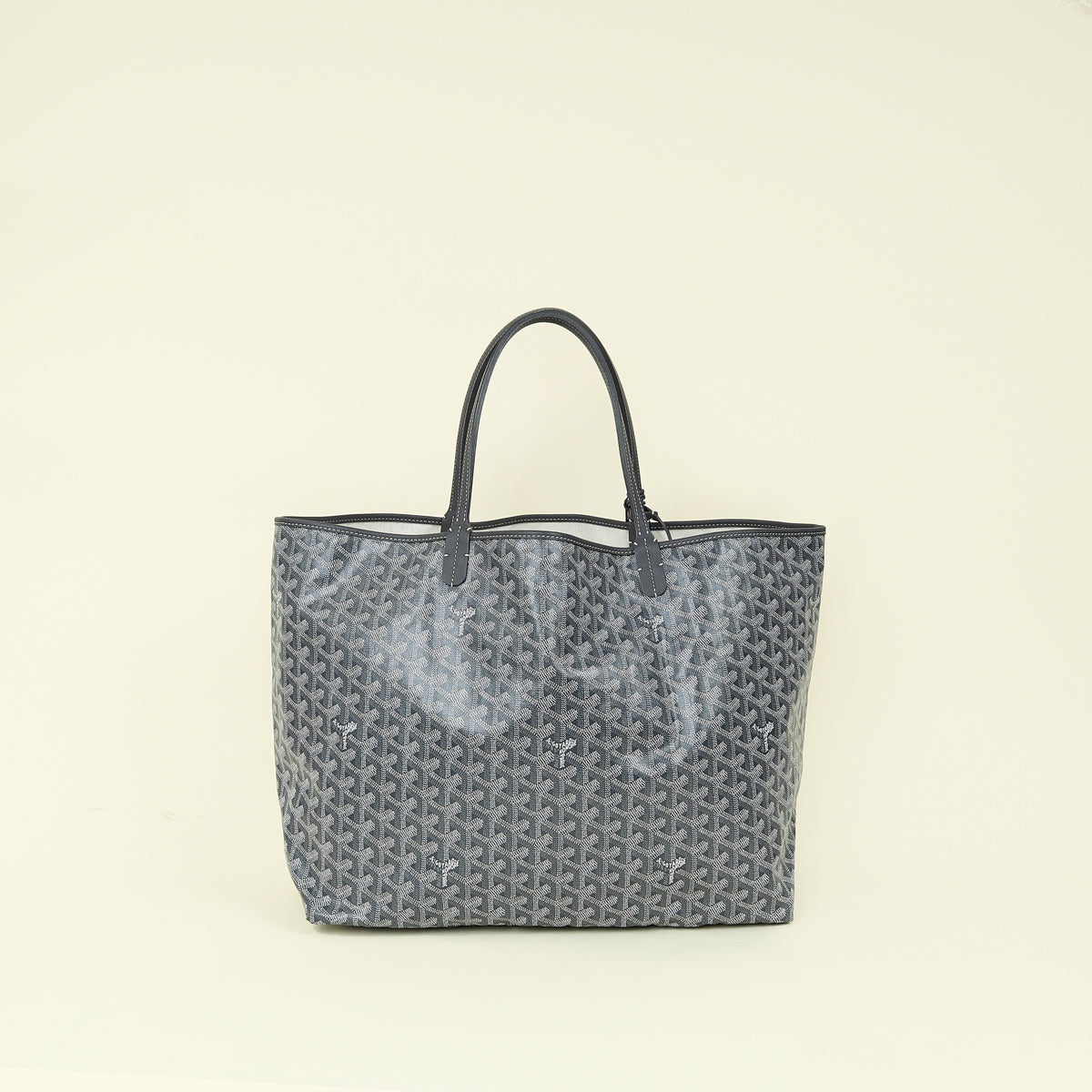 Goyard Grey Goyardine Saint Louis GM Bag W/ Clip | Pre-Owned The
