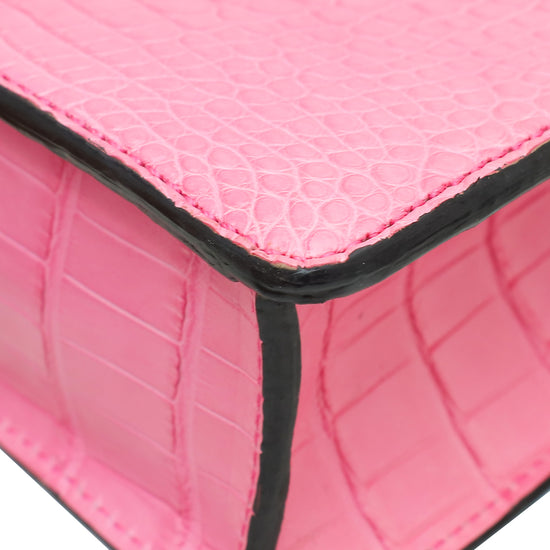 Gucci Pink Matte Crocodile Dionysus Mini Bag