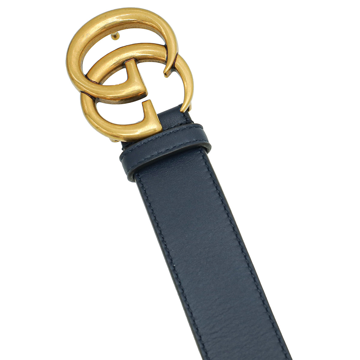 GUCCI GGロゴ ベルト ネイビー Gucci Logo GG Supreme Belt Beige Navy Blue